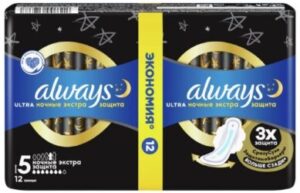 Always ultra secure night женские гигиенические прокладки 12 шт.